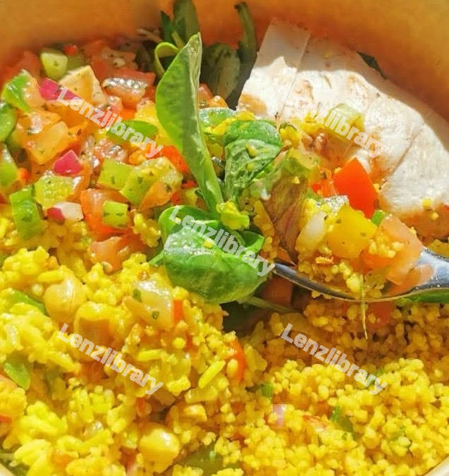 Chicken, Rice And Salad
